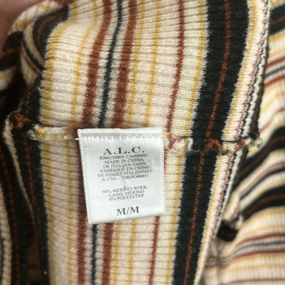 A.L.C. ALC Rene Striped Merino Wool Crop Sweater Y2K Style - Picture 9 of 10